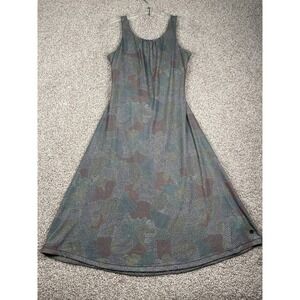 Prana Skypath Dress Deep Pine Dotted Grey Women's Size Small Gorpcore